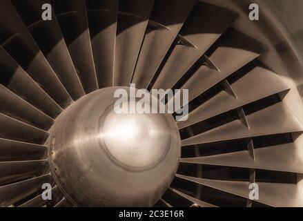 frammento turbina aereo primo piano sfondo Foto Stock