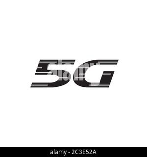 Vettore di disegno simbolo icona 5G isolato su sfondo bianco Illustrazione Vettoriale