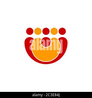 Logo aziendale astratto, concetto di progettazione di gruppo, icona e simbolo di gruppo, isolato su sfondo bianco. Illustrazione Vettoriale