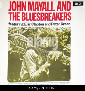 JOHN MAYALL E I BLUESBREAKERS ERIC CLAPTON & PETER GREEN - COPERTINA LP IN VINILE D'EPOCA DA 12'' Foto Stock