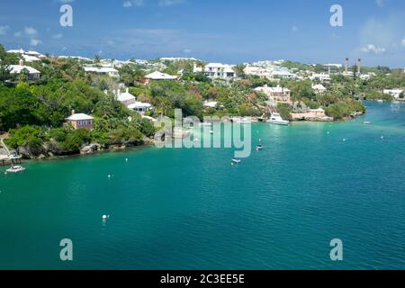 Waterfront Homes on Point parti in Pembroke Parish Bermuda Foto Stock