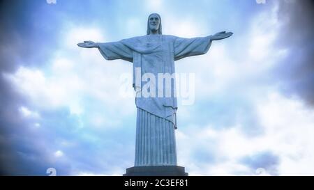 RIO DE JANEIRO, Brasile - 26 maggio, 2016: abstract shot della statua del Cristo Redentor Foto Stock