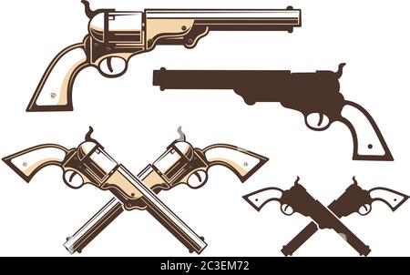 Stile Western Gun retro Illustrazione Vettoriale