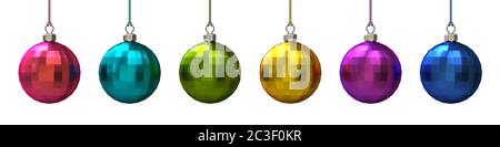 Set di coloratissime palle di Natale 3D Foto Stock