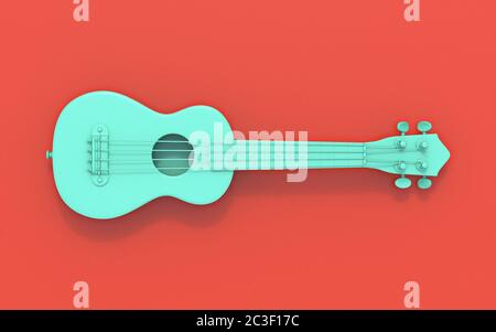 Soprano verde ukulele 3D Foto Stock