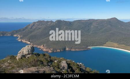 vista sulla baia di verricello da mt amos Foto Stock