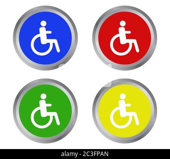 icona del pulsante disabilitata illustrata in vettore su sfondo bianco Foto Stock