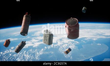 Inquinamento dell'atmosfera del pianeta Terra e spazio Foto Stock