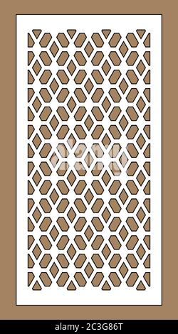 Pannello vettore di taglio laser. Decorazioni a CNC, design jali, divisorio interno. Pannello da taglio islamico, arabo-laser Illustrazione Vettoriale
