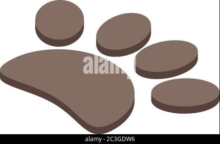Icona zampa cane Corgi, stile isometrico Illustrazione Vettoriale