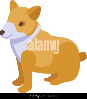 Canino corgi icona cane, stile isometrico Illustrazione Vettoriale