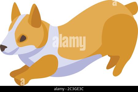 Icona cani corgi, stile isometrico Illustrazione Vettoriale