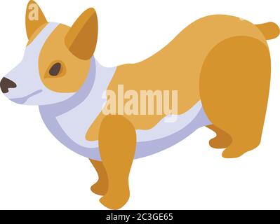 Icona cane di corgi animale, stile isometrico Illustrazione Vettoriale