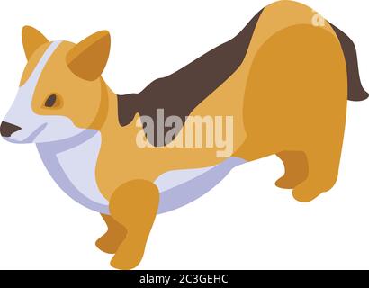 Icona cane di Puppy corgi, stile isometrico Illustrazione Vettoriale