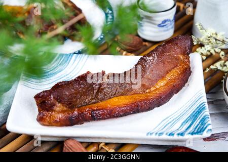 Una piccola quantità di deliziose salsicce Foto Stock