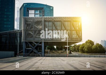 Caratteristiche di Shanghai urbano costruzione strada Foto Stock