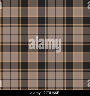 Motivo senza cuciture marrone Taupe Plaid, motivo senza cuciture Tartan adatto per tessuti e grafica moda Foto Stock