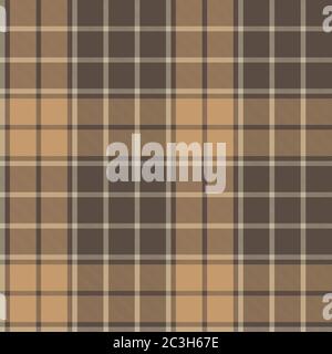 Motivo senza cuciture marrone Taupe Plaid, motivo senza cuciture Tartan adatto per tessuti e grafica moda Foto Stock