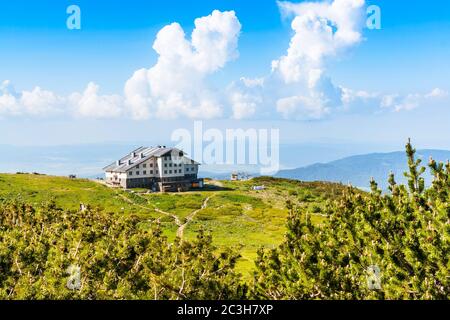 Veiw aereo di sette capanne dei laghi di Rila, Bulgaria Foto Stock