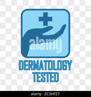 logo dermatologico testato per prodotti cosmetici. illustrazione vettoriale Illustrazione Vettoriale