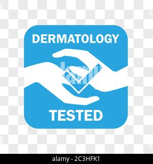 logo dermatologico testato per prodotti cosmetici. illustrazione vettoriale Illustrazione Vettoriale
