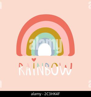 Illustrazione creativa dell'arcobaleno con scritte. Scheda vettoriale Illustrazione Vettoriale