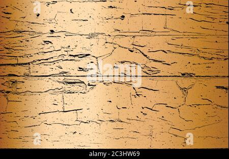 Stressato sovrapposizione di legno dorato trama tavola, grunge sfondo. Astratto halftone illustrazione vettoriale Illustrazione Vettoriale