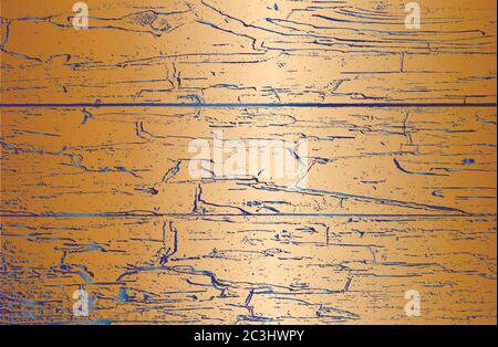 Stressato sovrapposizione di legno dorato trama tavola, grunge sfondo. Astratto halftone illustrazione vettoriale Illustrazione Vettoriale