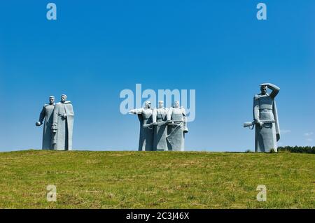 Dubosekovo, Russia - 8 luglio 2006: Il Memoriale degli Eroi di Panfilov del 28 al posto della battaglia di Dubosekovo durante la seconda guerra mondiale, Nelidovo vi Foto Stock