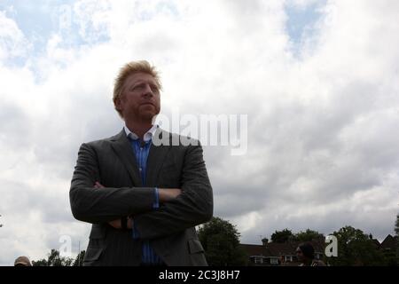 Boris Becker a Wimbledon nel 2010 Fotografia di Adam Stoltman Foto Stock