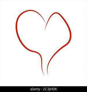 Immagine del logo con l'icona del simbolo del cuore Foto Stock