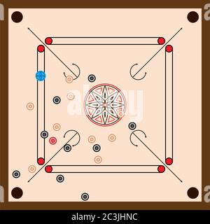 Immagine vettoriale dell'icona della scheda Carrom Illustrazione Vettoriale