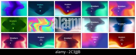 Insieme di sfondi sfumati astratti e colorati. Raccolta vettoriale di sfondo sfocato colorato. Elemento illustrativo watercolor con mesh di Illustrazione Vettoriale