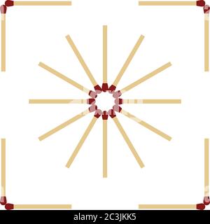 Icona motivo a forma di matchstick Illustrazione vettoriale Illustrazione Vettoriale