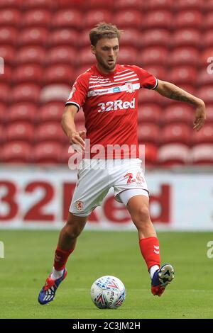 MIDDLESBROUGH, INGHILTERRA, 20 GIUGNO - Lewis Wing di Middlesbrough durante la partita del campionato Sky Bet tra Middlesbrough e Swansea City allo stadio Riverside, Middlesbrough, sabato 20 giugno 2020. (Credit: Mark Fletcher | MI News) Credit: MI News & Sport /Alamy Live News Foto Stock