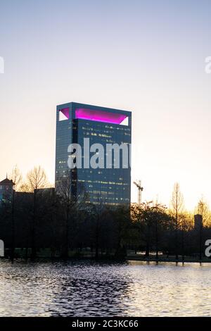 Foto verticale del parco di Houston Hermann conservancy McGovern lago in Texas Foto Stock