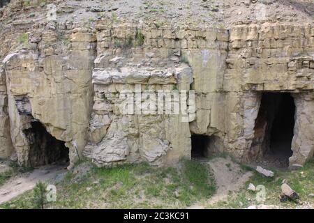 Veduta aerea della miniera di silice abbandonata nel South Dakota Foto Stock