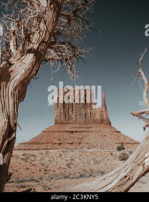 Immagine verticale della Monument Valley a Oljato-Monument, USA Foto Stock