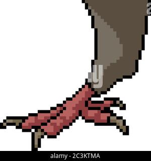 vettore pixel art uccello talon isolato cartone animato Illustrazione Vettoriale