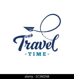 Tempo di viaggio. Scritte disegnate a mano. Vettore e illustrazione. Illustrazione Vettoriale