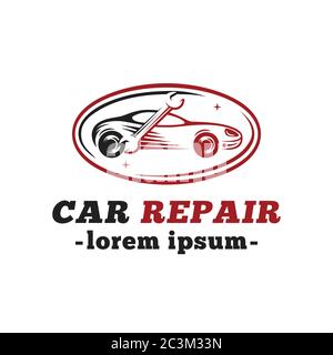 Logo di riparazione auto. Vettore e illustrazione. Illustrazione Vettoriale