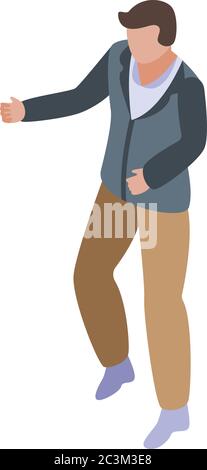 Icona violenza, stile isometrico Illustrazione Vettoriale