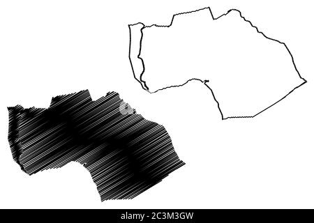 Città di Tonga (Repubblica popolare del Bangladesh, Divisione Dhaka) mappa illustrazione vettoriale, schizzo di scriba Città di Tonga mappa Illustrazione Vettoriale