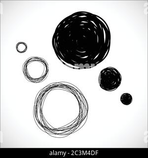 bolle di pensiero disegnate a mano, illustrazione vettoriale astratta Illustrazione Vettoriale