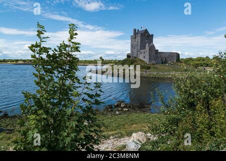 Castello di Dunguaire del XVI secolo, vicino a Kinvarra, in Co. Galway Foto Stock