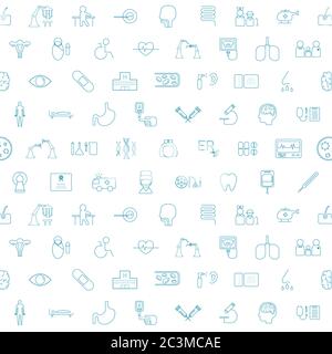 Icone mediche su sfondo bianco illustrazione vettoriale Illustrazione Vettoriale