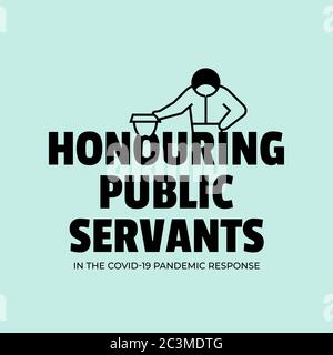 Illustrazione del progetto relativo alla Giornata del servizio pubblico delle Nazioni Unite. Grazie al tuo pubblico servo Illustrazione Vettoriale