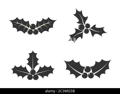 Insieme vettoriale di decorazioni natalizie e di nuovo anno. Collezione per il design a tema e la decorazione, design piatto Illustrazione Vettoriale