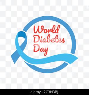 giornata mondiale del diabete isolato su sfondo trasparente. illustrazione vettoriale Illustrazione Vettoriale