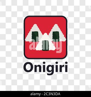 onigiri icona giapponese cibo isolato su sfondo trasparente. illustrazione vettoriale Illustrazione Vettoriale